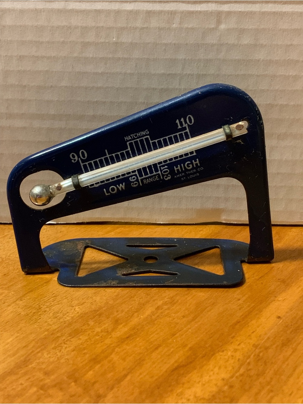 Vintage Amer Ther Enamel Instrument For Incubators & Brooders Poultry Farm Egg